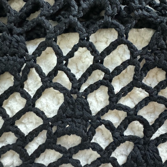 Fashion Nova Crochet Gypsy Hippie Top Off Shoulder Ruffle S/M Open Knit Festival - Picture 5 of 12